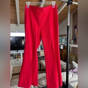 Maeve Vibrant Red Flare Pants (Ankle Length)